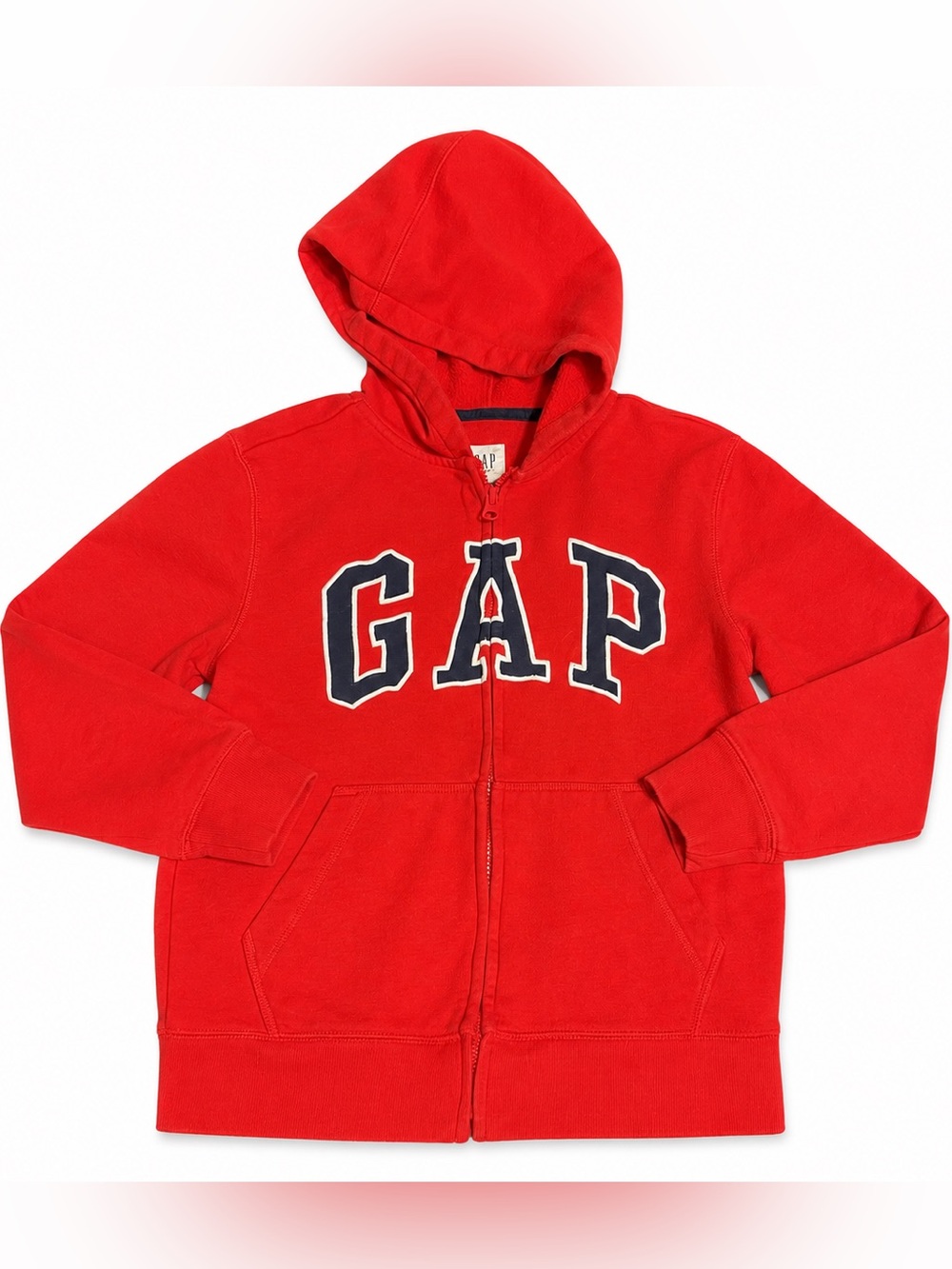 Gap Boys Red Logo Zip-Up Hoodie Size Medium.